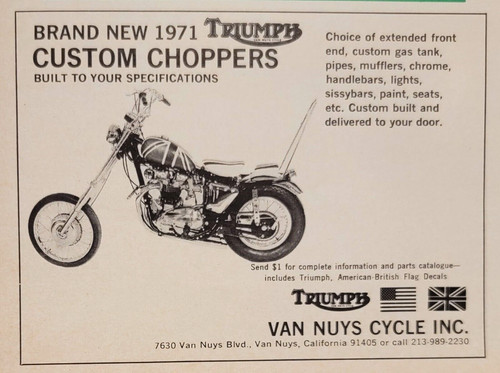 1971 triumph custom choppers - triumph,