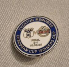 Everton Pin Badge - Everton v Rapid Vienna ECWC  Final 1985 - Everton Memories 