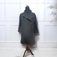 OSKA Moessmer Boiled Virgin Wool Lagenlook Brown Coat Wrap Coatigan Size  16  18