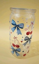 Beautiful Blue Bow & Cherry