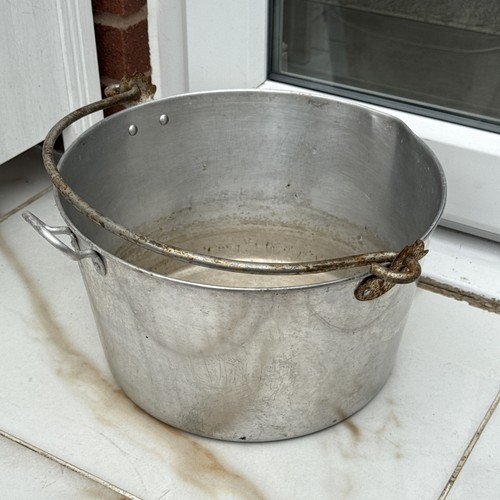 Vintage large aluminium jam - aluminium,