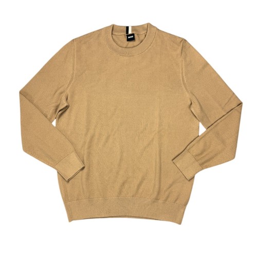 Jumper mens boss beige round - boss,