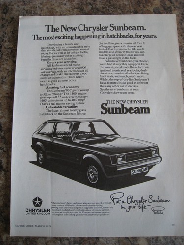 New chrysler sunbeam car - new,