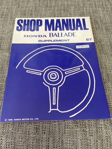 Honda shop manual 87 - honda,