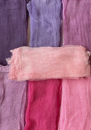 Hand dyed gauze - hand-dyed., fabric