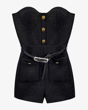 Womens Black Strapless Corset