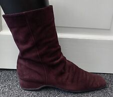 Quality Plum Suede Jollys Ankle Boots From Gabor Size 38 UK 5