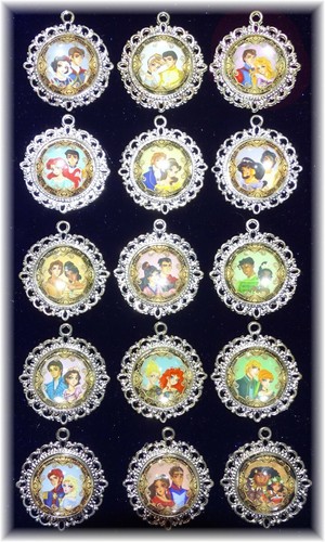 Princess prince glass - glass, necklace