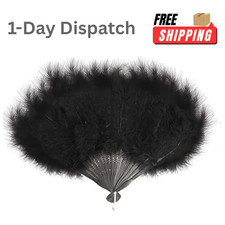 Black Feather Hand Fan