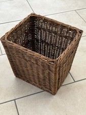 Antique Woven Wicker Storage Basket Square Shape   
