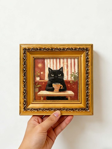 Black cat coffee - cat,