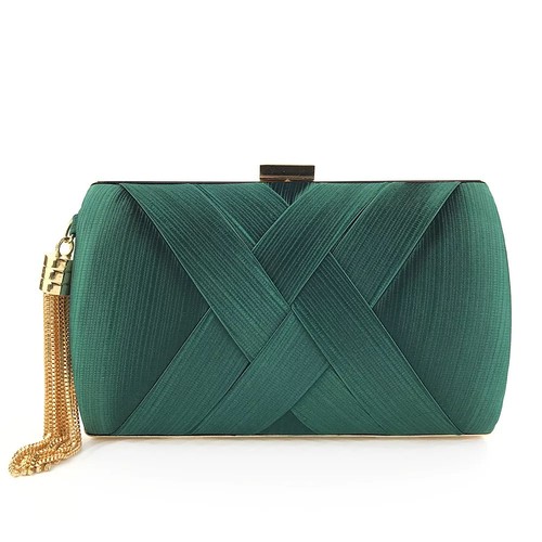 Emerald green tassel pendant - green,