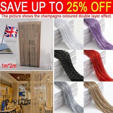 Hanging Beaded Curtains String Curtain Panels Door Fly Screen Room Divider Net