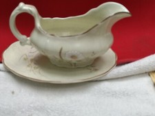 Royal Doulton Lambethware.  Norfolk  gravy boat & saucer