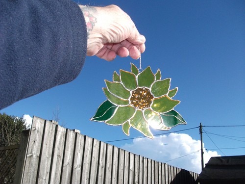 Stained glass sun - glass, sun-flower