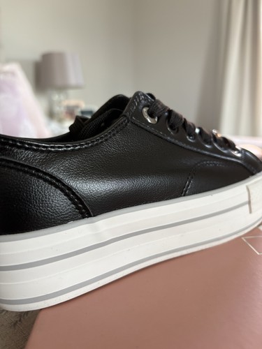 Moda pelle black trainers - pelle,
