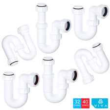 VIVA 32mm 40mm U Bend P S Trap Basin Sink Waste Pipe Telescopic Swivel EASI-FLO