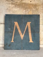 Large Initialled M French Tile