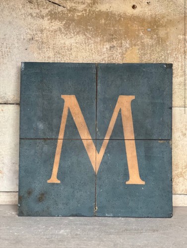 Large initialled french tile - large,