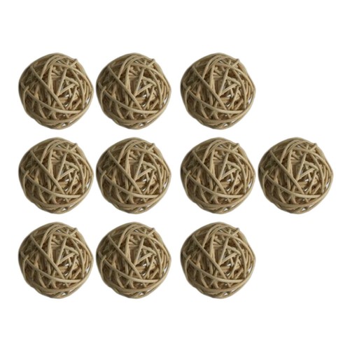 10x rattan wicker balls - 10x, bowl