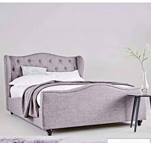 Grey double upholstered - upholstered, fabric