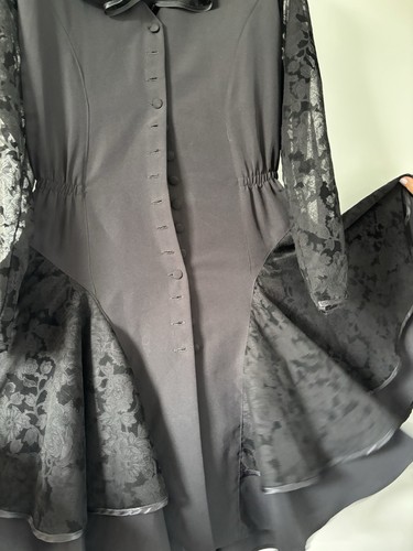 Black lace long sleeve - lace, dress