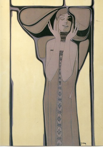 Cpsm style mucha yvon adam - cpsm, /