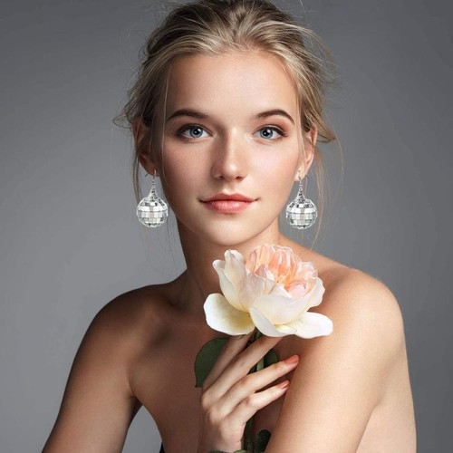 Disco ball earrings dangle - disco,