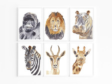 safari animals wall poster