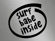 Surf Babe Inside Girl Surfer Surfing vinyl decals Window stickers car day van VW