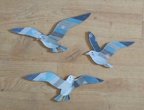 Flying seagulls - seagulls, 2d