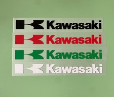 TWO KAWASAKI MOTORBIKE STICKERS DECALS. CHOOSE SIZE AND COLOUR. Postage inc.