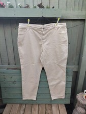 TU Girlfriend Denim Jeans Size 22 Cream Waist 44 inches Inside Leg 28 Inches