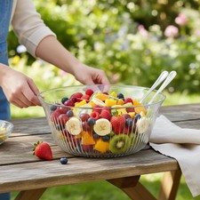 Textured Glass Serving Bowl