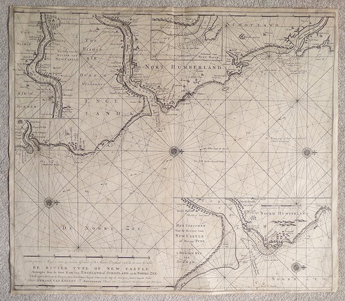 Antique sea chart tyne - antique,