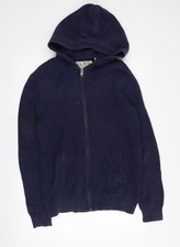 Jack Wills Men's Blue Full Zip Hoodie, Medium, Cotton Knit