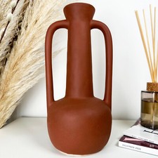 Tall Brown Vase Urn Double