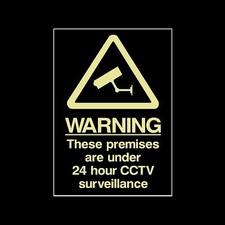 CCTV Photoluminescent Plastic Sign All Sizes, Security, Camera (MISC12)