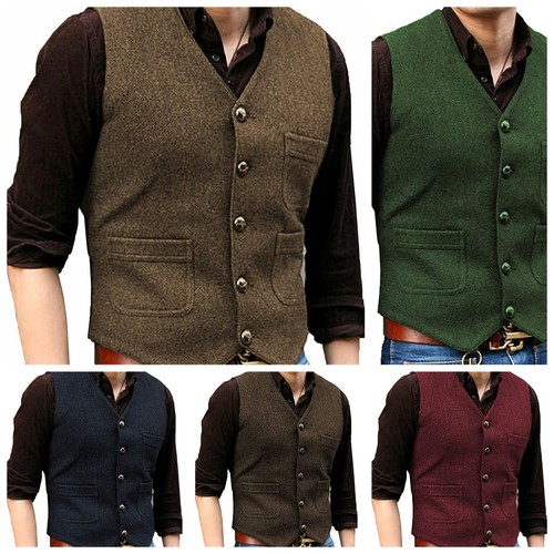 Mens tweed waistcoats vest - mens,
