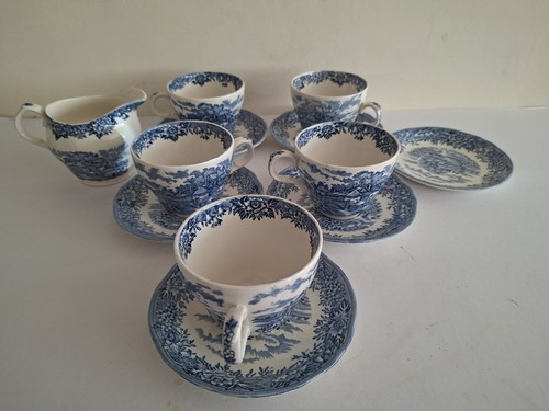 Blue white english village - blue,