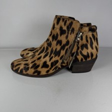 Sam Edelman Ladies Ankle Boots Leopard Print Calf Hair Brown UK 3.5 EU 36 US 6