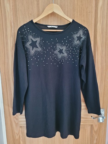 Women long black star jumper - women's,