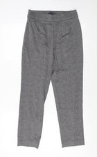 Marks and Spencer Womens Grey Plaid Polyester Pedal Pusher Leggings Size 8 L25 i