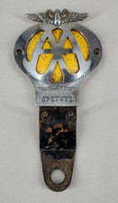 AA CAR BADGE - c1953 - OP67458 - AUTOMOBILE ASSOCIATION BADGE & FIXING BRACKET