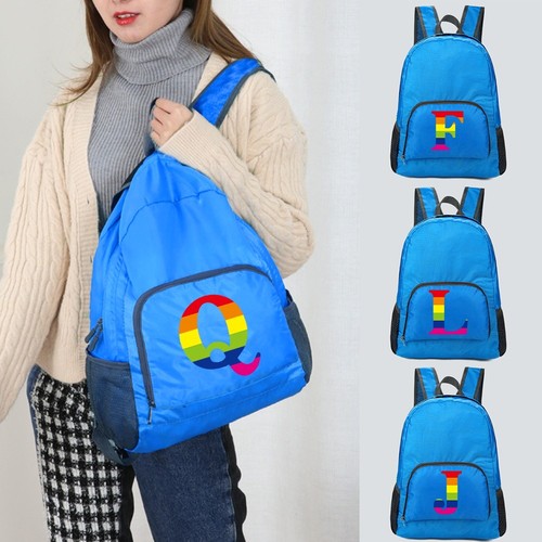 Rainbow letter retro backpack - rainbow,