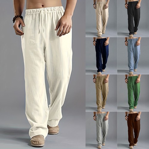 Mens cotton linen wide leg - mens,