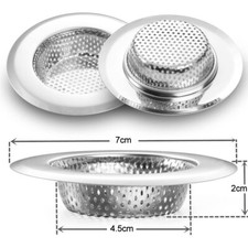 Kitchen Metal Sink Strainer Drain Plug Hole Basin Steel Hair Catcher Filter