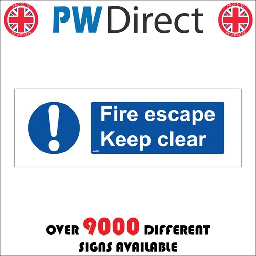 Sign fire escape keep - sign,