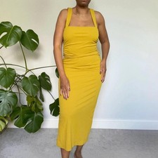 Zara Mustard Draped Open Back