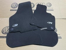 VW Golf MK5 R32 Front Black Carpet Floor Foot Mats Embroidered R Logo OEM RHD